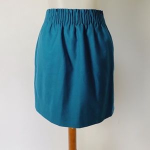J. Crew Teal Green Paper Bar Waist Skirt